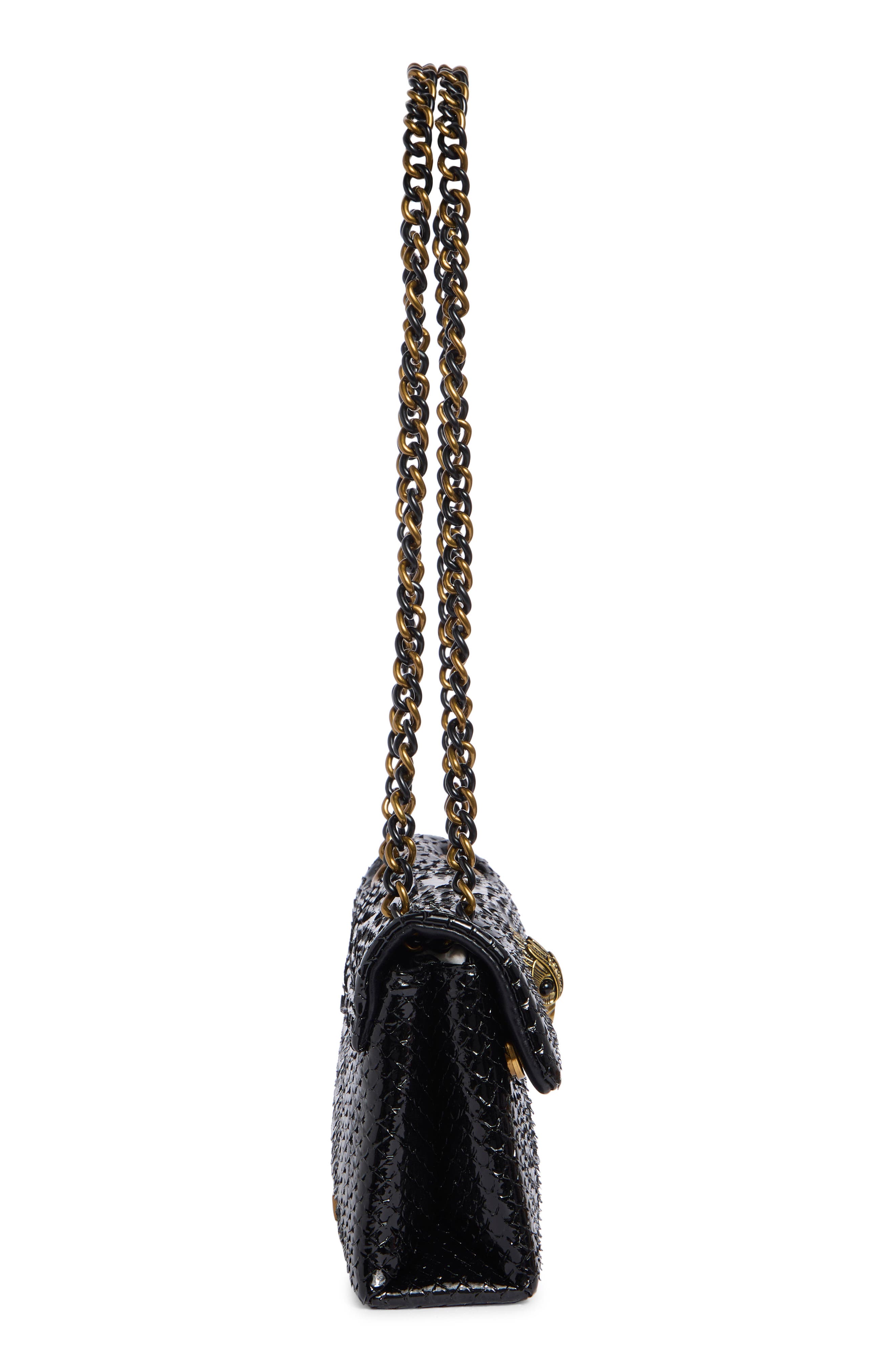 Kurt Geiger London Kensington Leather Mini Crossbody Bag, Alternate, color, Black
