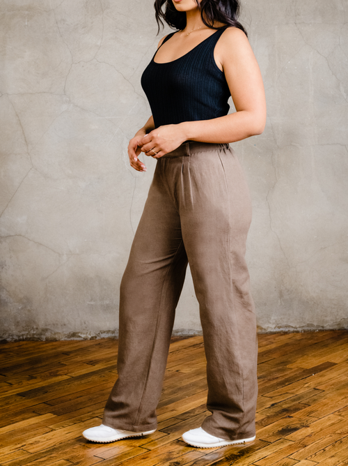 Able Claire Linen Pant In Driftwood