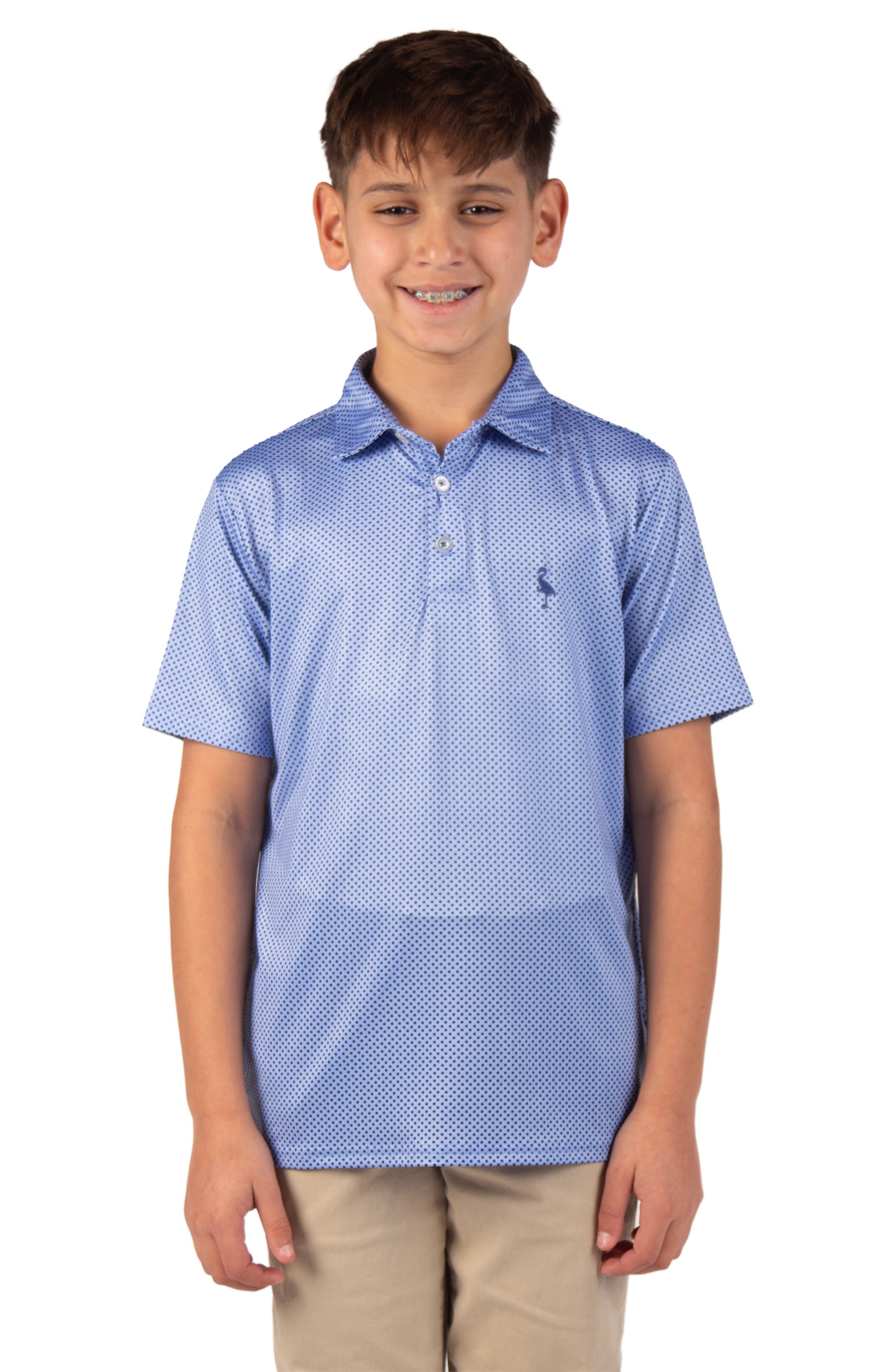 TailorByrd Kids' Mini Dots Performance Polo