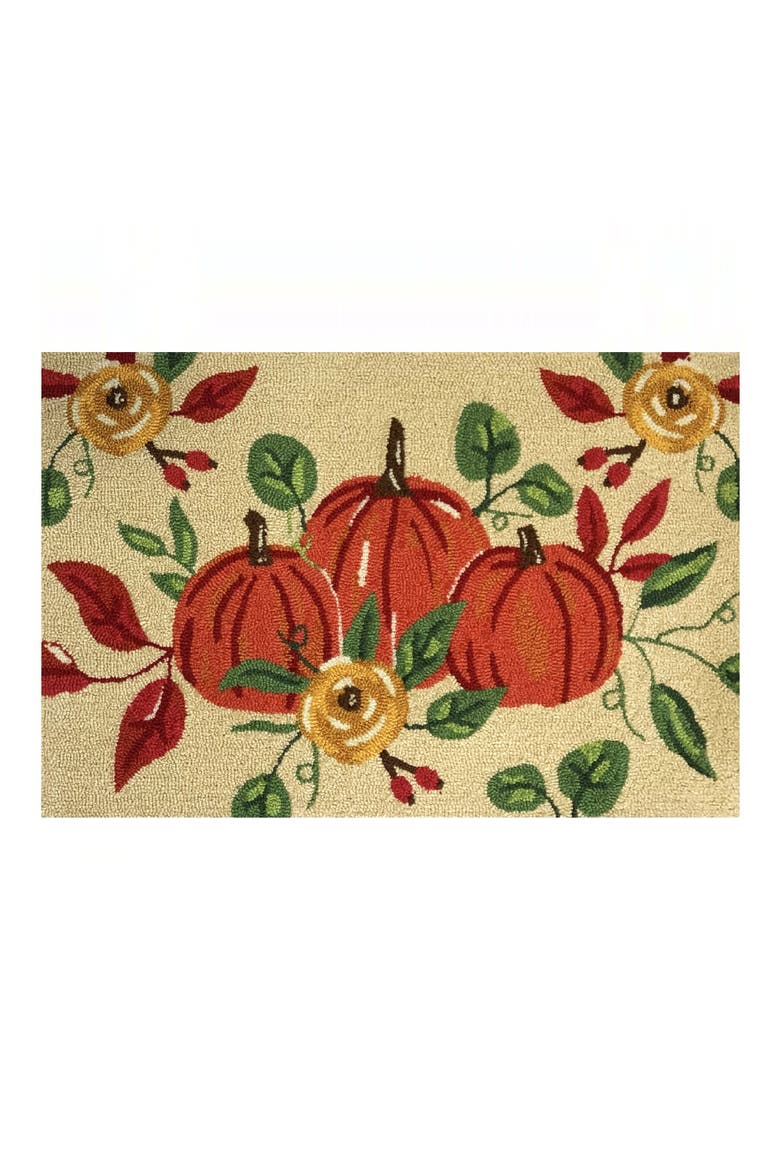 Pumpkin Trio Indoor/Outdoor Doormat, Main, color, BEIGE/ MULTI