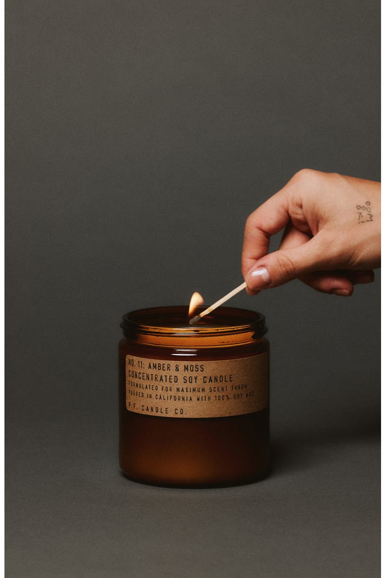 Amber & Moss Large Concentrated Candle, Alternate, color, BROWN