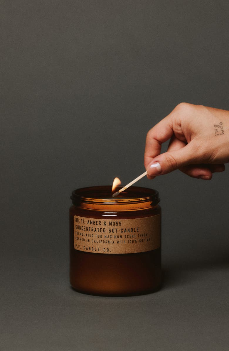 P.F. Candle Co. Amber & Moss Large Concentrated Candle, Alternate, color, Brown