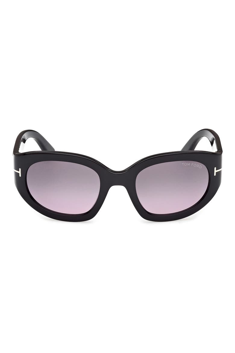 Arizona 53mm Gradient Rectangular Sunglasses, Alternate, color, BLACK / SMOKE TO PURPLE LENS