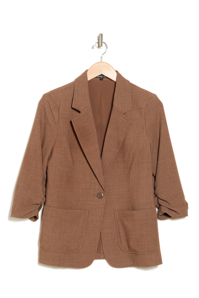 One-Button Blazer, Alternate, color, BARK