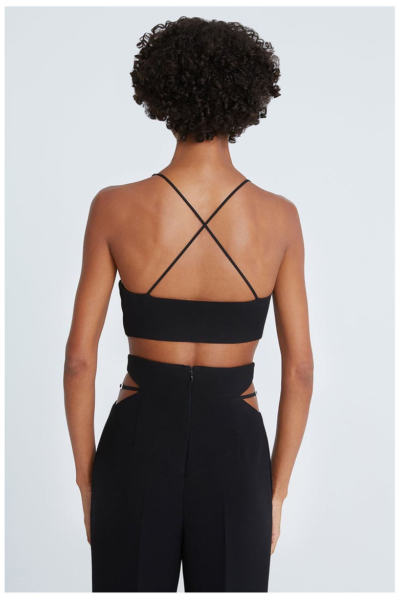 Gwen Crepe Scoop Neck Bralette, Alternate, color, Black