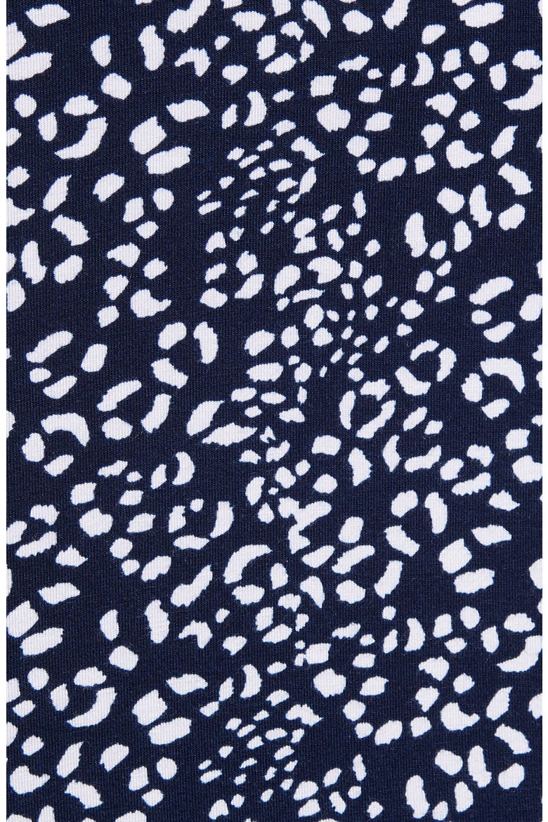 Roll Top Print Maxi Skirt, Alternate, color, NAVY/ IVORY
