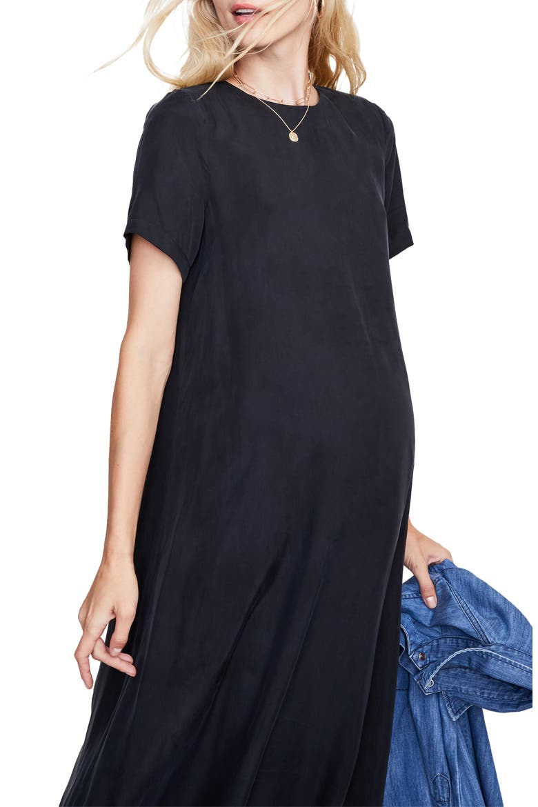 The James Maternity Midi Dress, Alternate, color, BLACK KNIT