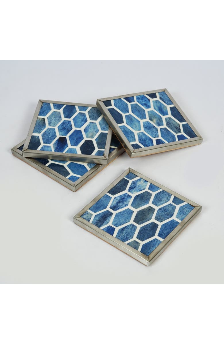 Mela Artisans Gramercy Inlay Coasters, Alternate, color, Gramercy