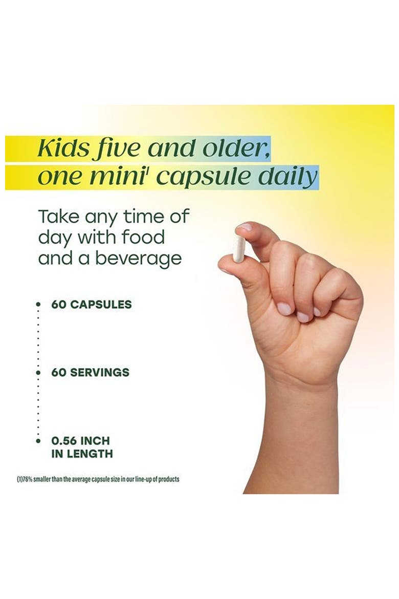 MegaFlora Kids Probiotics, Age 5+, 5 Billion CFU, Vegetarian, 60 Mini Capsules, Alternate, color, None
