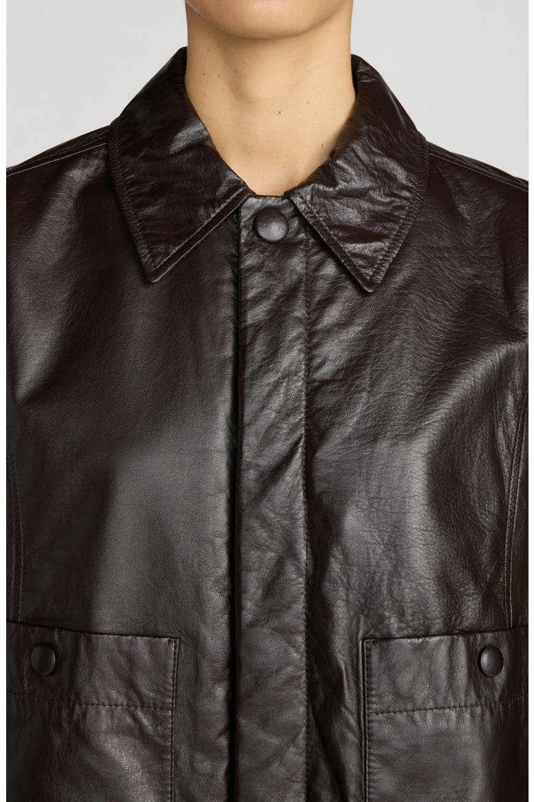 Paper Leather Jacket, Alternate, color, CHESTNUT