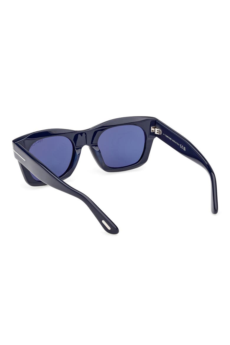 Emma 51mm Square Sunglasses, Alternate, color, SHINY NAVY BLUE / BLUE LENS