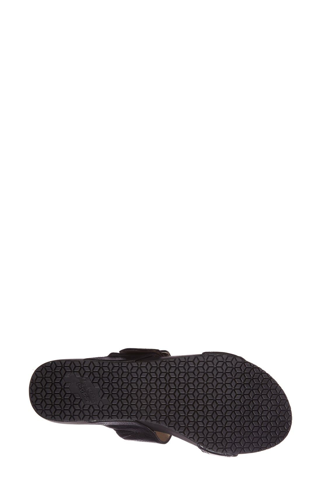 Original Collection 'Frill' Slide Sandal, Alternate, color, BLACK/ BLACK LEATHER