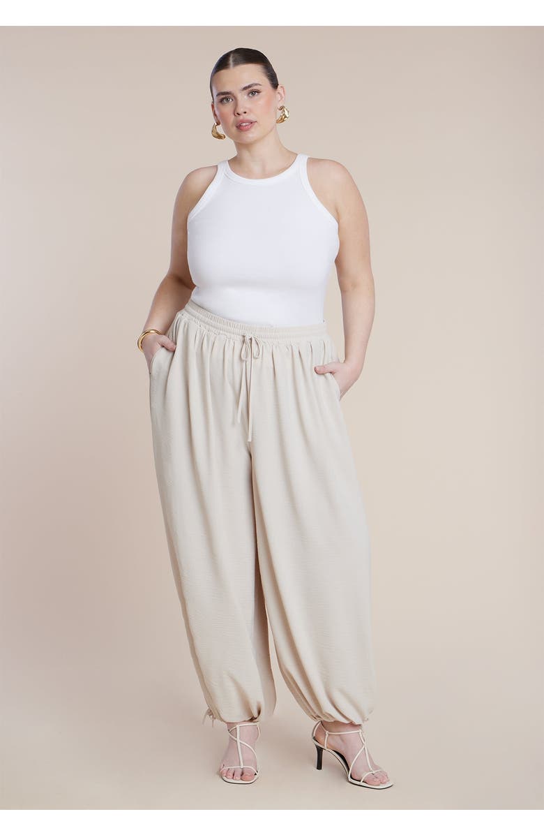 ELOQUII Drawstring Balloon Pant, Main, color, Cranberry