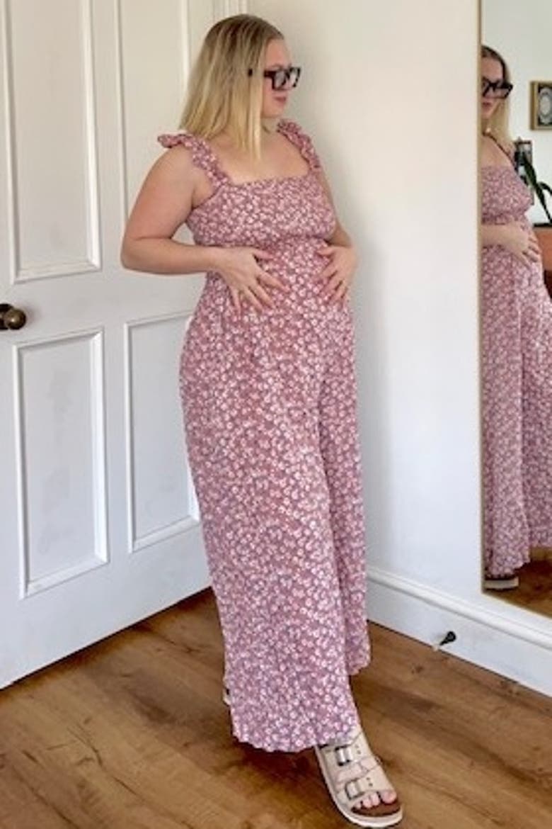 Floral Flowy Jumpsuit, Alternate, color, Mauve