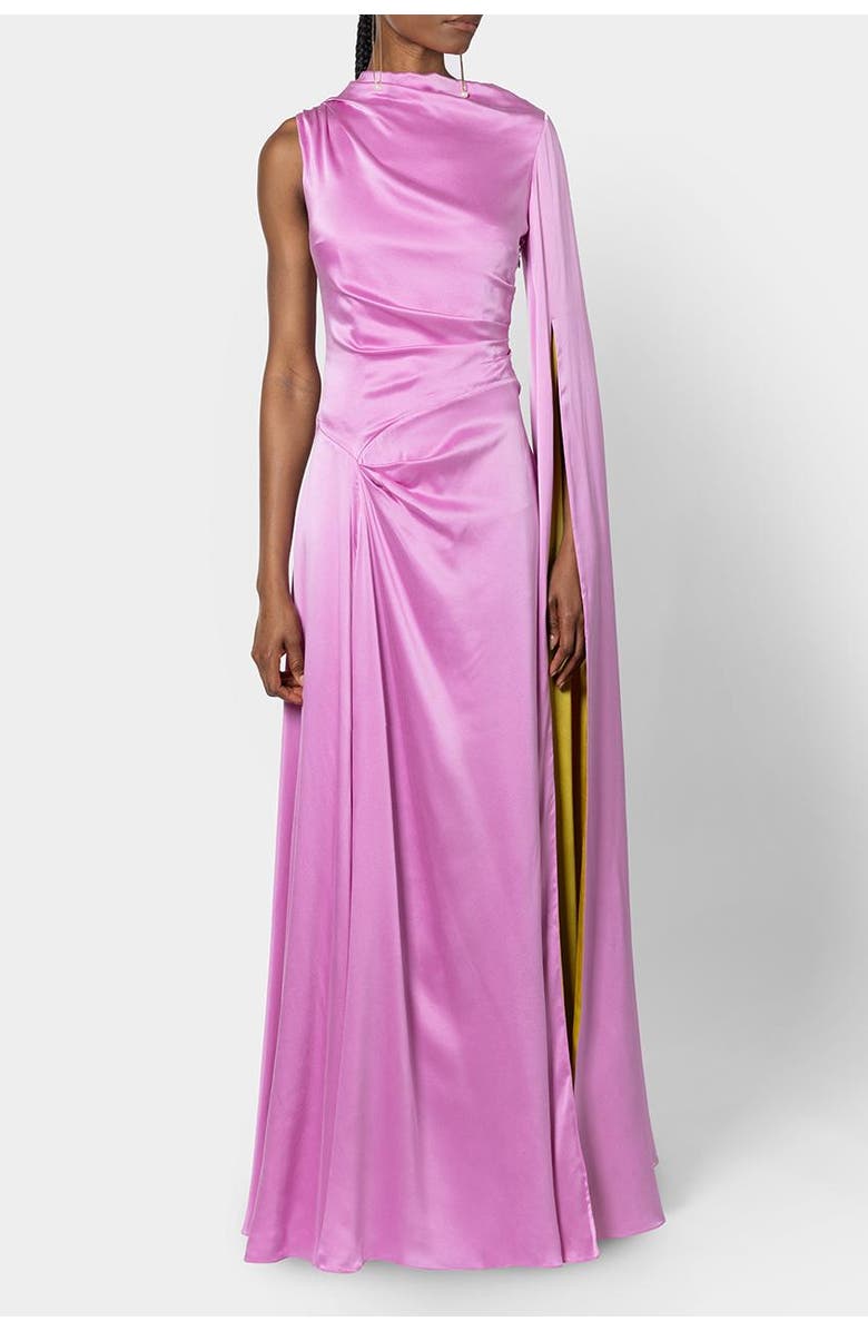 Roksanda Oma Floor Length Silk Dress, Alternate, color, Lilas/Zinnia