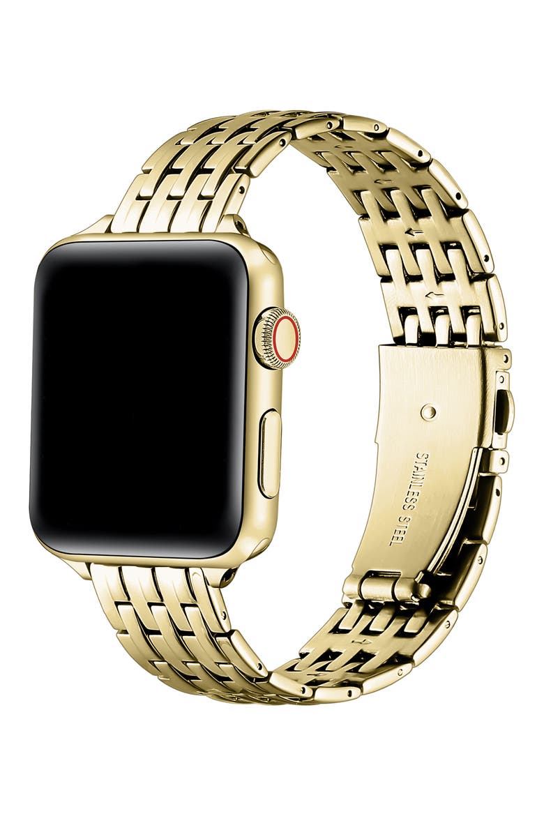 Eleanor Stainless Steel Apple Watch® Watchband, Alternate, color, GOLD
