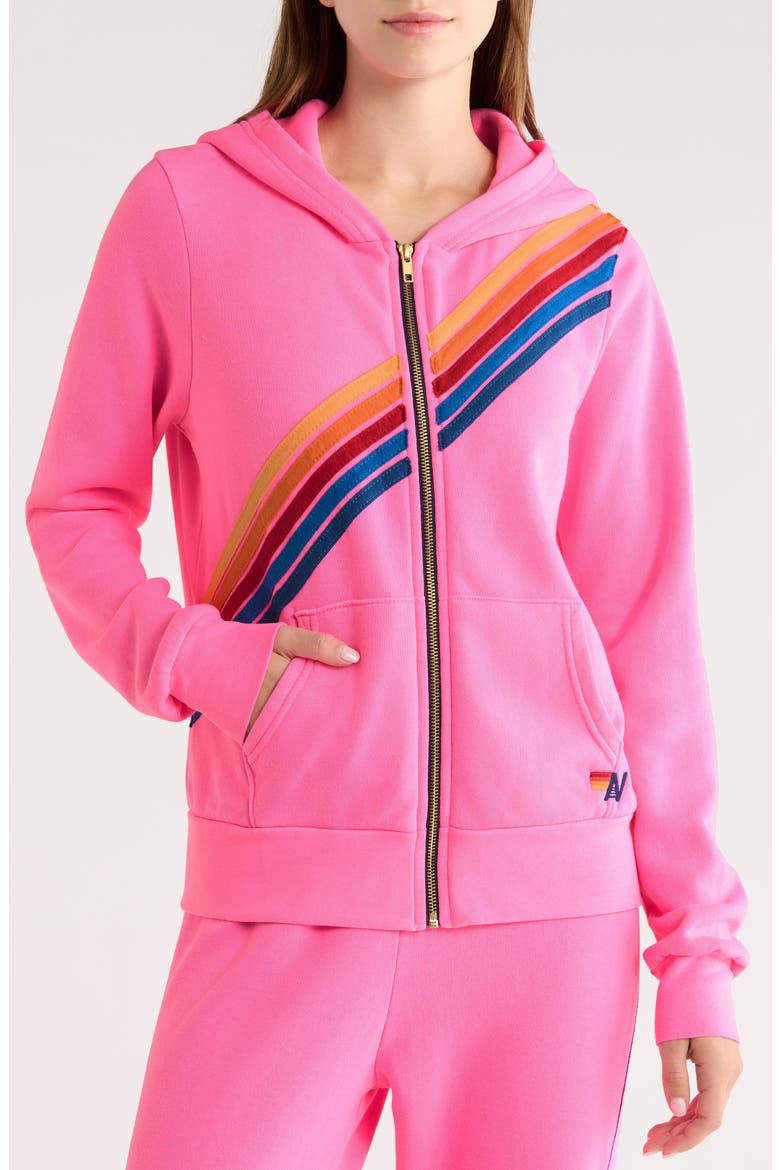 Disco Zip Hoodie, Alternate, color, NEON PINK