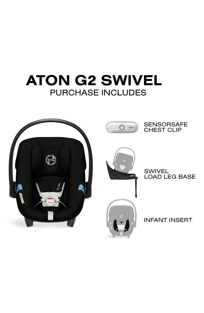 CYBEX Aton G2 Infant Car Seat with Swivel Load Leg Base, Alternate, color, Moon Black