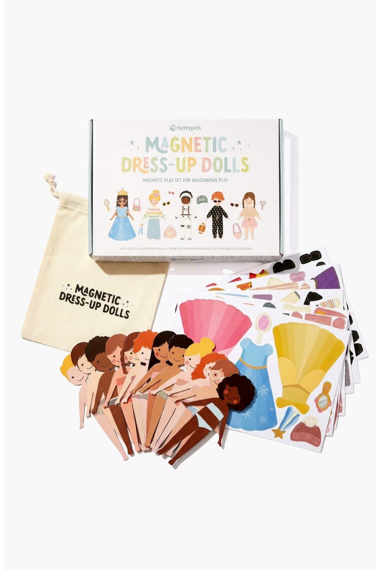 Magnetic Dress Up Dolls Play Set, Alternate, color, Pink