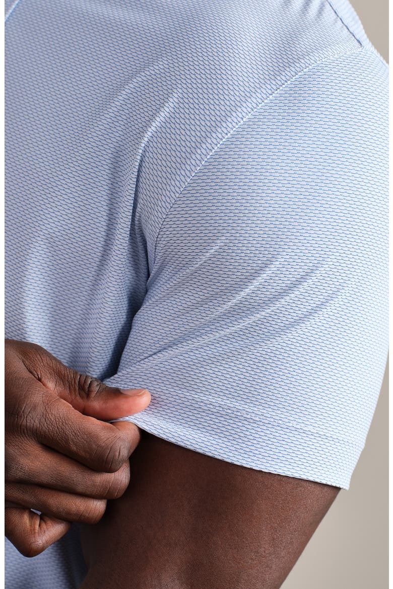 Commuter Slim Fit Short Sleeve Button-Up Shirt, Alternate, color, LIGHT BLUE WAVE GEO