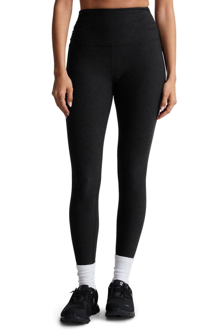Space Dye Shirred Leggings, Main, color, DARKEST NIGHT