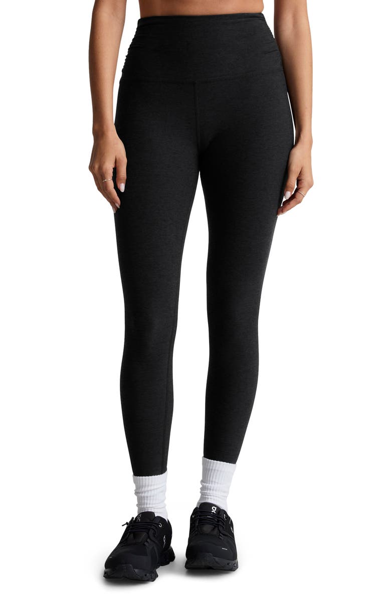 Beyond Yoga Space Dye Shirred Leggings, Main, color, 