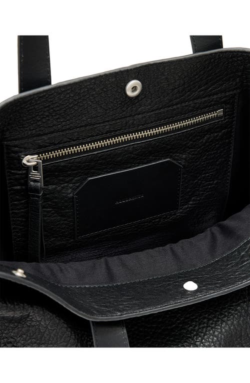 Allsaints Yuto Leather Tote In Black