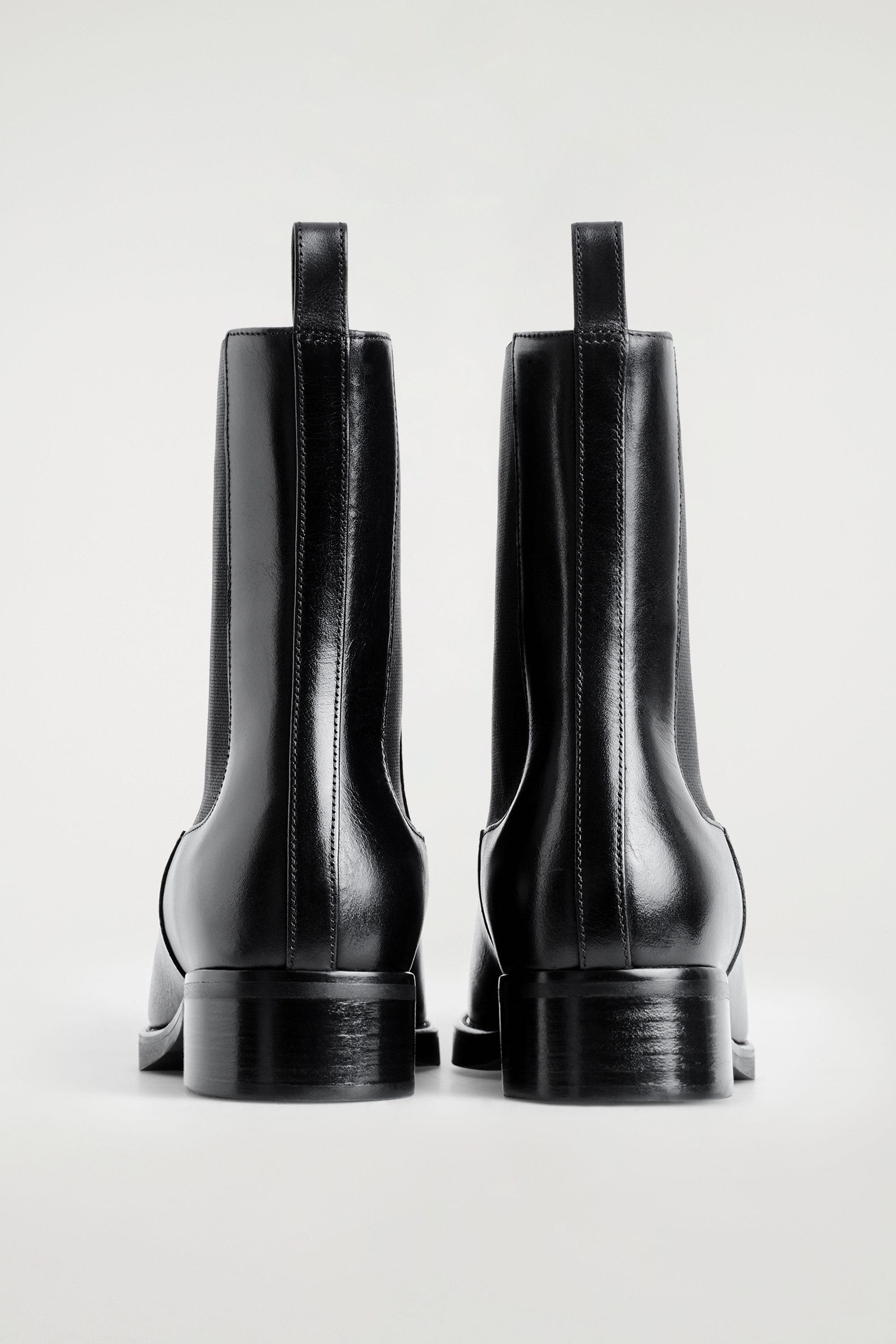 COS Leather Chelsea Boots, Alternate, color, Black
