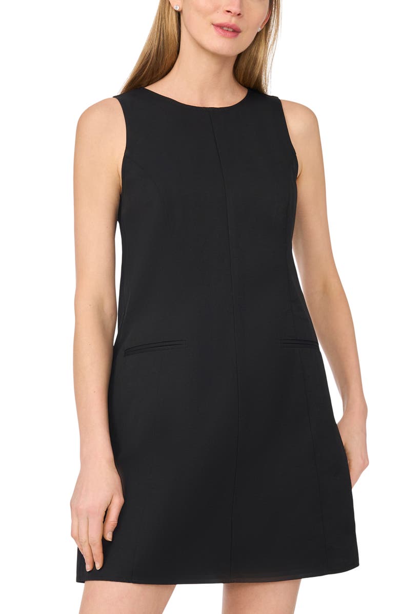 Ted Baker Sleeveless Cotton Blend Sheath Dress, Alternate, color, Rich Black