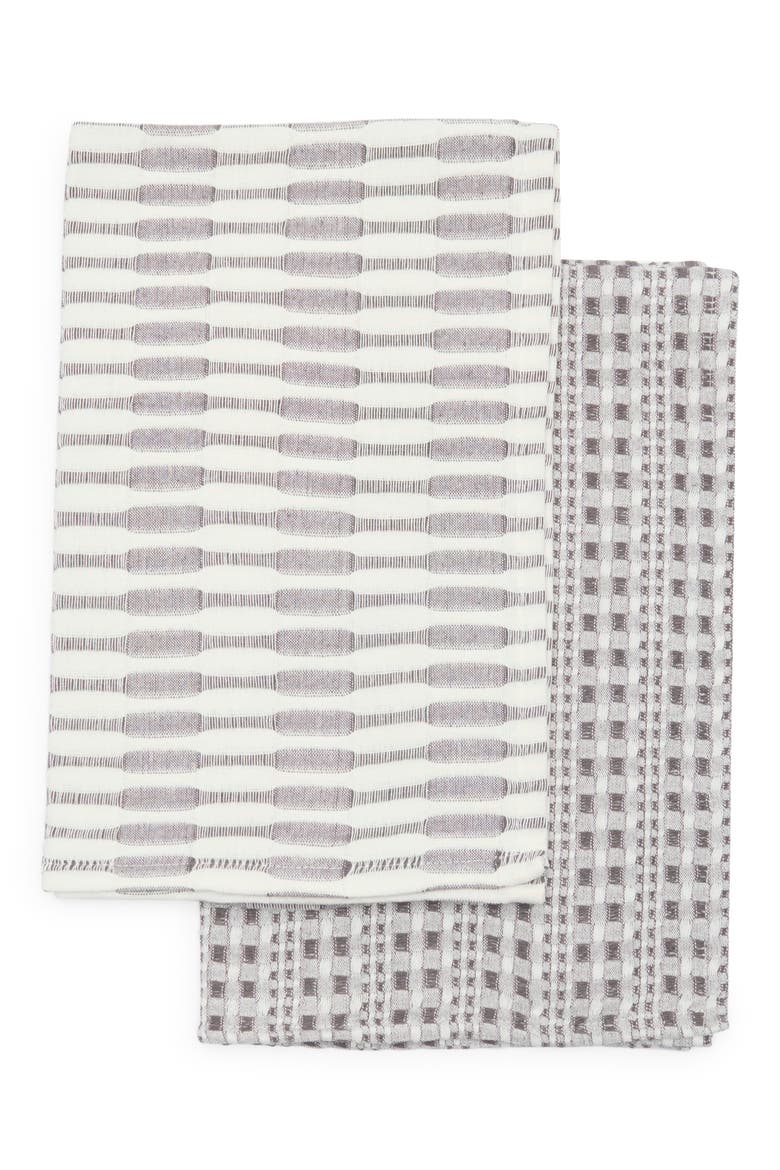 Abode Shadow Set of 2 Cotton Dish Towels, Main, color, SHADOW