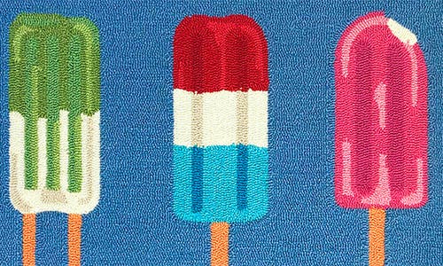 R16 Home Popsicle Trio Door Mat In Denim Multi