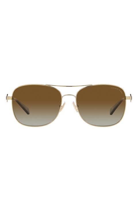 56mm Gradient Polarized Aviator Sunglasses