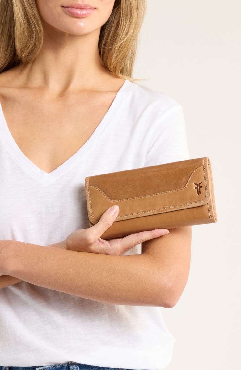Frye Melissa Leather Wallet, Alternate, color, Beige