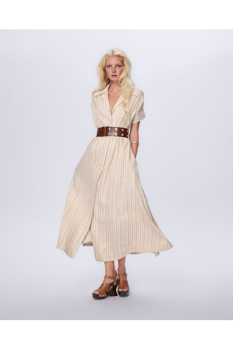 Astraea Lurex Belted Maxi Dress, Main, color, Sand