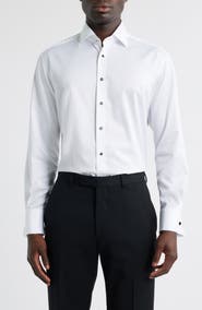 1863 by Eterna Luxury Black Tie Modern Fit Dress Shirt