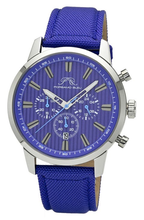 Ryder Chronograph Canvas Strap Watch, 44mm