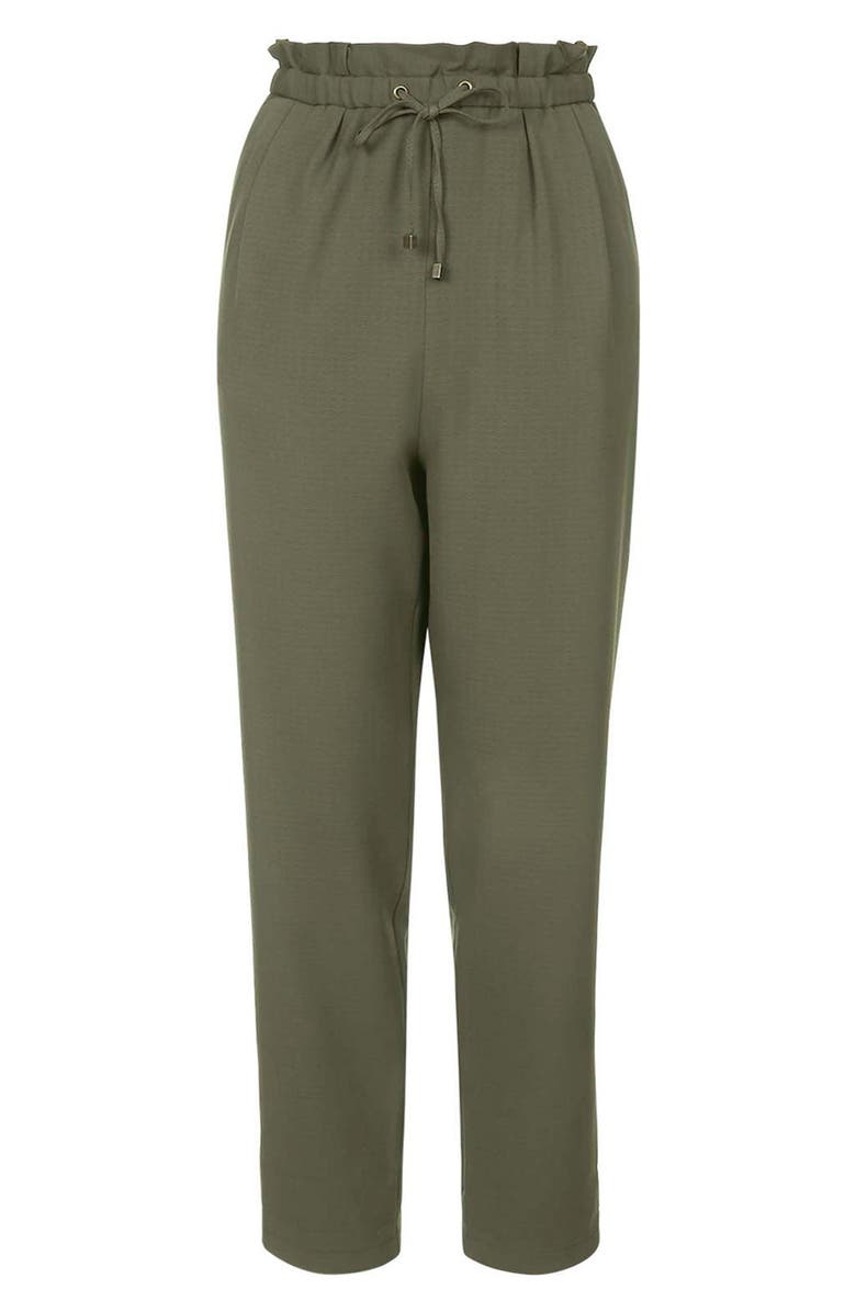 Topshop Drawstring Crop Trousers, Alternate, color, 