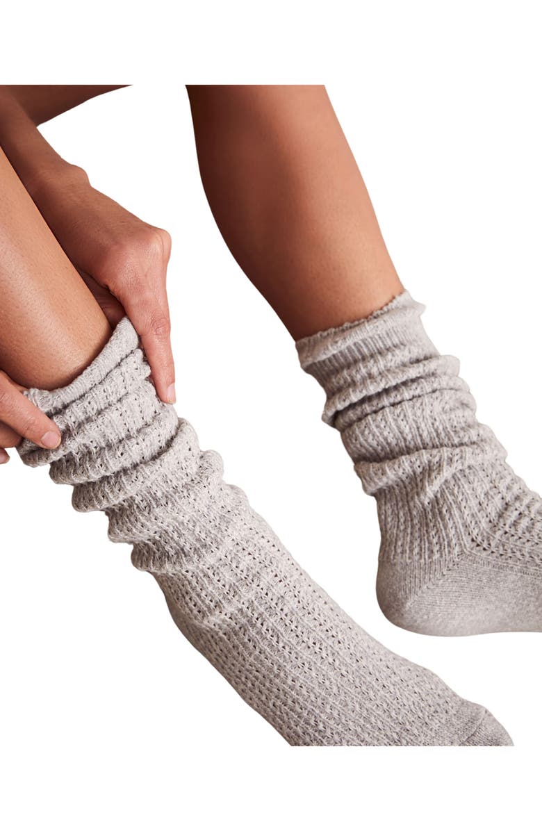 Free People Staple Slouch Socks, Alternate, color, Marled Grey