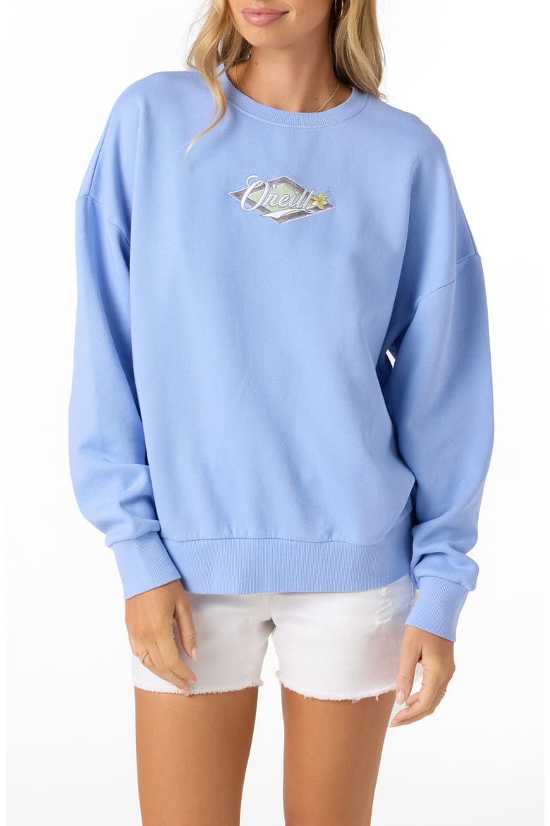 Solis Fleece Graphic Sweatshirt, Main, color, HYDRANGEA