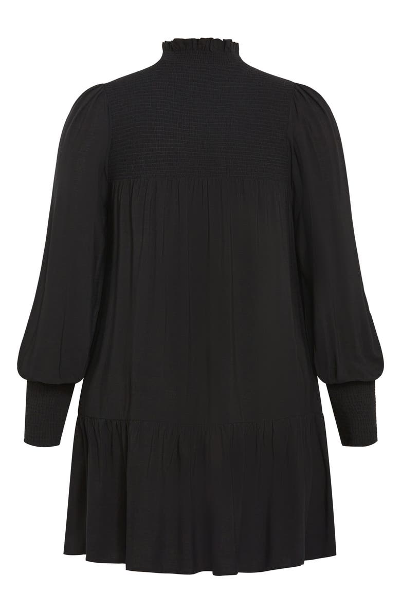 City Chic Cassia Smocked Long Sleeve Dress, Alternate, color, 