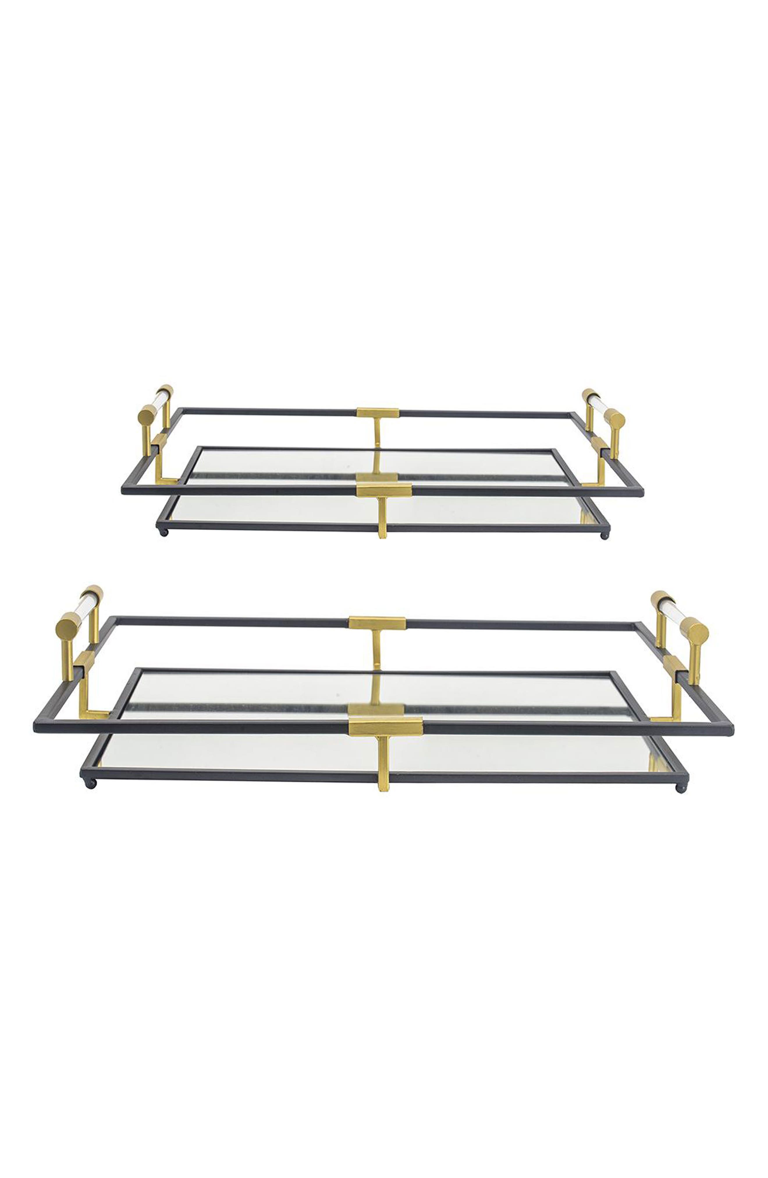 Set of Two Tribute Rectangle Mirror Tray