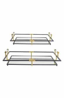 Set of Two Tribute Rectangle Mirror Tray