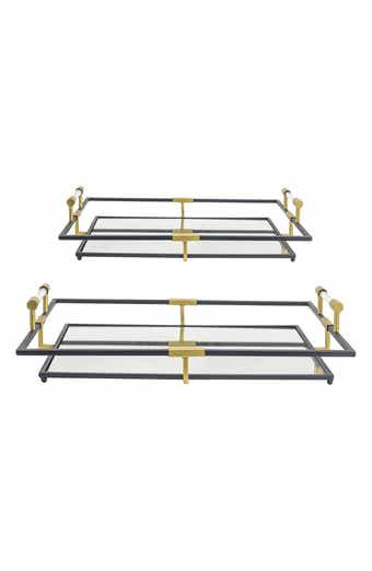 Set of Two Tribute Rectangle Mirror Tray