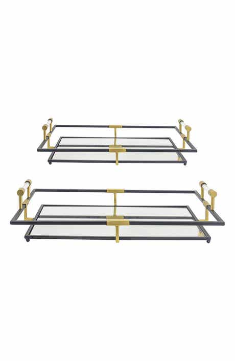 Set of Two Tribute Rectangle Mirror Tray