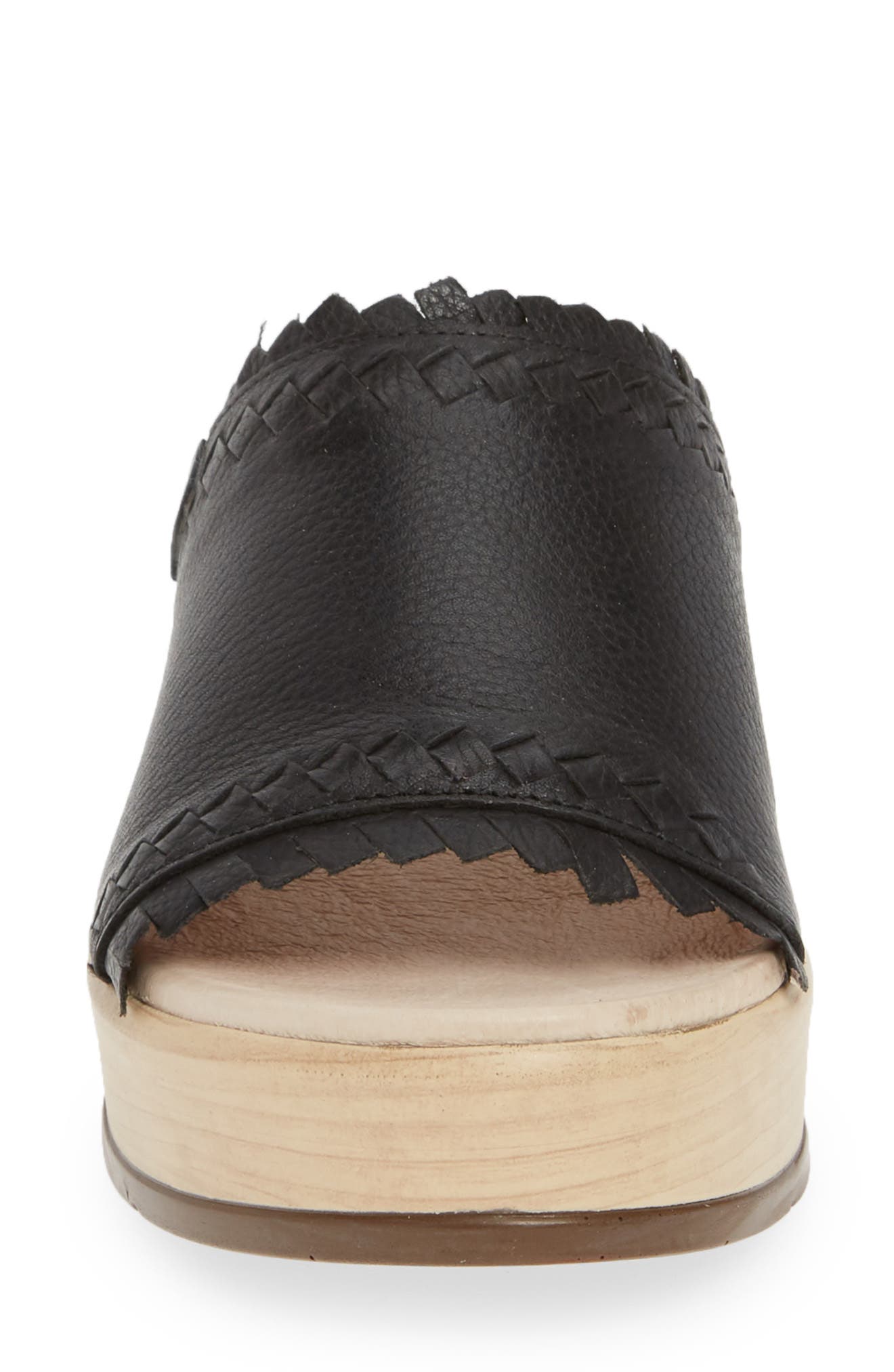 Costacabana Platform Slide Sandal, Alternate, color, BLACK LEATHER