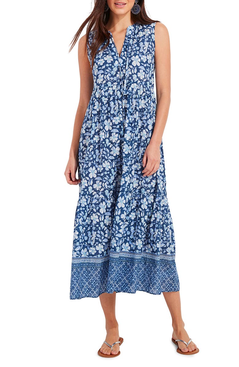 vineyard vines Hibiscus Tiered Dress, Main, color,
