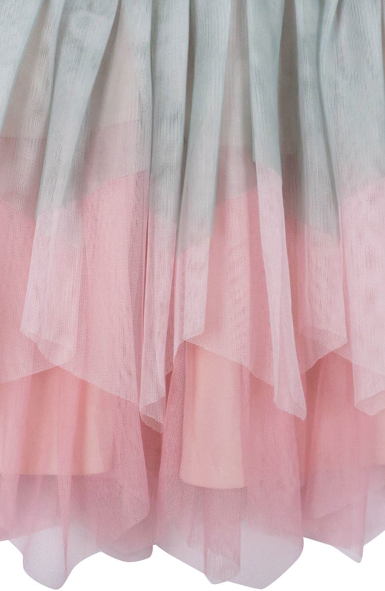 Zunie Kids' Long Sleeve Sequin Tree Scattered Hem Tutu Dress, Alternate, color, Champ/Mult