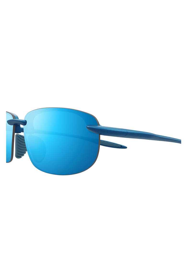 Ho'okipa Ultra Special Fit PolarizedPlus2® 60mm Rectangular Sunglasses, Alternate, color, BLUE