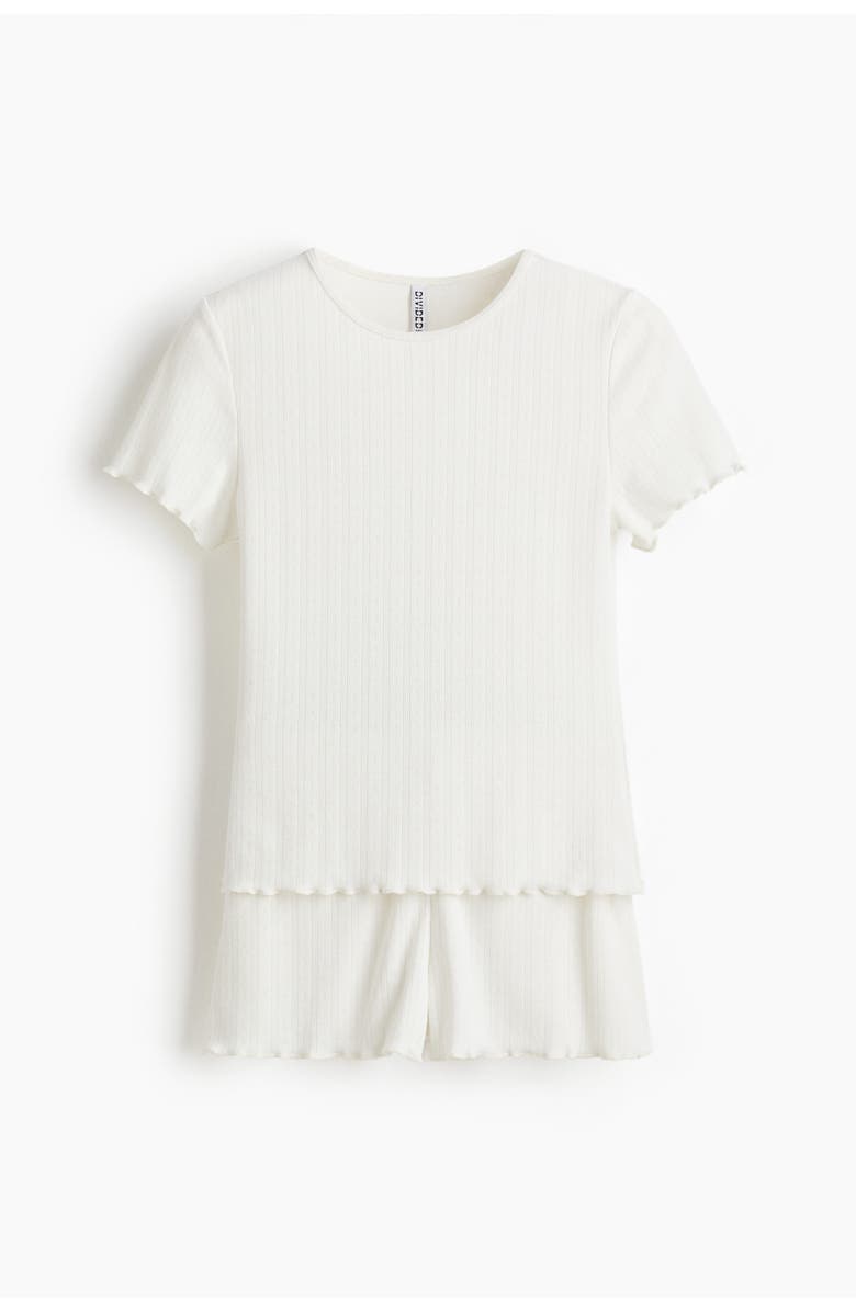 H&M Pointelle Pyjamas, Main, color, White