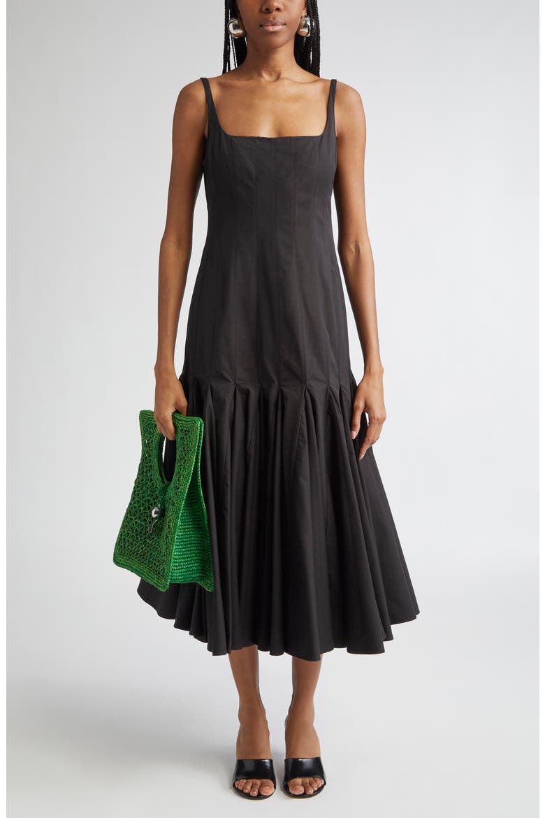 agave midi dress La Robe Agave Drop Waist Cotton Poplin Midi Dress (Women)